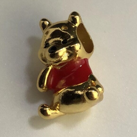 Disney Pandora Winnie the Pooh Bear Charm Gold plated - Picture 9 of 13